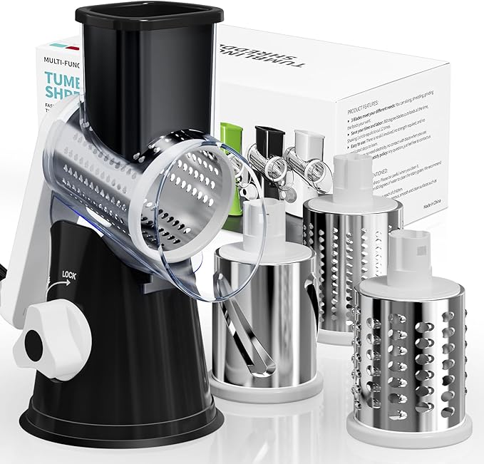 Nexsujo Black Hand Crank Rotary Cheese Grater