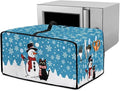 Microwave Oven Cover Air Fryer Toaster Oven Dust Cover, Stain-resistant Small Electric Appliance Protector, M, Snowman Black Cat Snowflake Blue Christmas Decorations