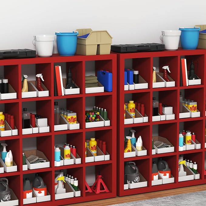 ZBEIVAN Cardboard Storage Bins Boxes 35 Packs 12x2x4.5 Inches, Easy Assembly Pantry Organizer Bins for Shelf, White