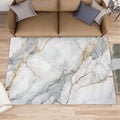 8x10 Abstract Marble Rugs for Living Room - White-Marble Large Area Rug, Modern Luxury Modern Boy Nursery Rug Soft Washable for Classroom Office Bedroom Kids Room