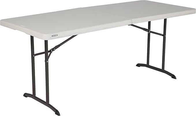 LIFETIME Commercial Fold-in-Half Table, 6-Foot, Almond