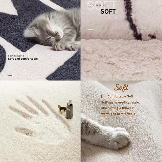 Soft Cashmere Area Rug Luxury Bedside Carpet Bedroom Living Room Mats Solid Color Children's Room Rugs Runner Carpets Indoor Mats Home Décor White Gray Red 6.5' X 8.2'