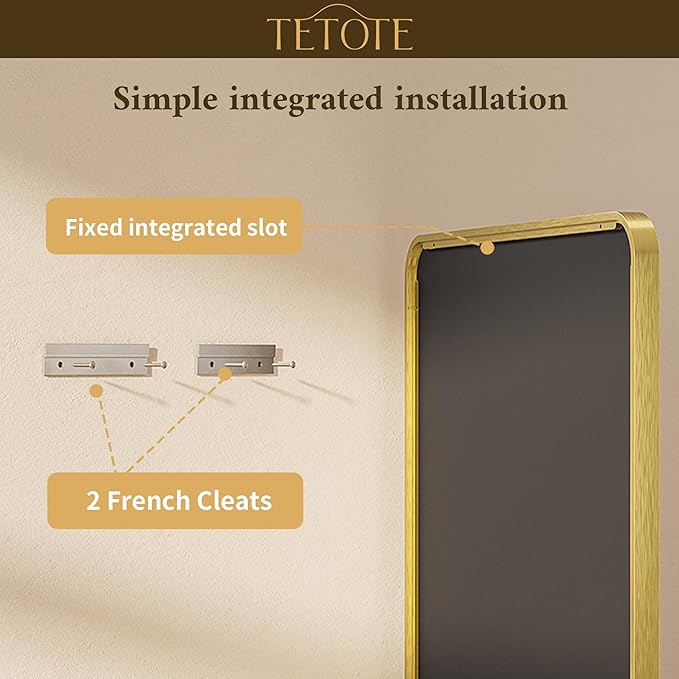 TETOTE Brushed Gold Bathroom Mirror 30 x 30 Gold Metal Framed Bathroom Mirror, Tempered Glass, Modern Farmhouse Wall Mounted Mirror for Decorative(Horizontal/Vertical)