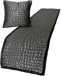 The HomeCentric King/Queen/Twin Blue & Grey Designer Full 68"x18" Bed Runner Without Pillow Cover, Animal Mystery Bed Scarf on Silk Fabric - Animal Mystery