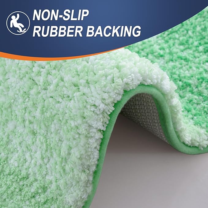 OLANLY Bathroom Rugs Mat 30x20, Extra Soft Absorbent Microfiber Bath Rugs, Rubber Backing, Quick Dry, Machine Washable Bath Mats for Bathroom Floor, Tub and Shower, Home Decor Accessories, Green