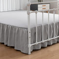 Bed Skirt Full Size Ruffled Bed Skirts with Split Corners, 16 Inch Drop Dust Ruffle Bed Skirt with Platform, Light Gray, Full - 16" Drop