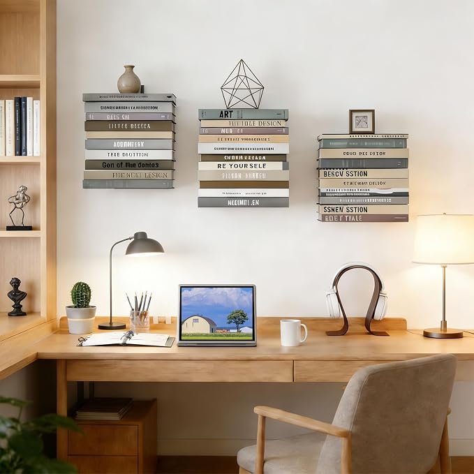Invisible Floating Bookshelves 6 Tier, Heavy Duty Metal Book Organizer