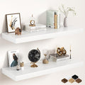 40Inch White Floating Shelves for Wall, 12 Inch Deep Shelves for Bedroom