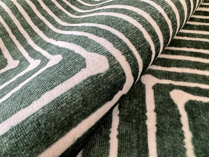 GLN Rugs Contemporary Collection - Machine Washable Area Rug, Contemporary Washable, Non Slip, Low Pile Chenille Rug, Living Room, Bedroom, Kitchen Rug (4' x 6' Beige Green)