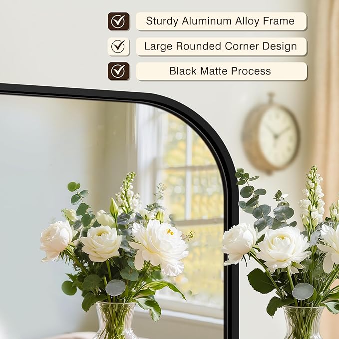 FICTOR Bathroom Vanity Mirror for Wall, 2 Pack 28" x 40" Rectangle Bathroom Mirror for Over Sink, Metal Framed, Hangs Horizontally or Vertically(Black)