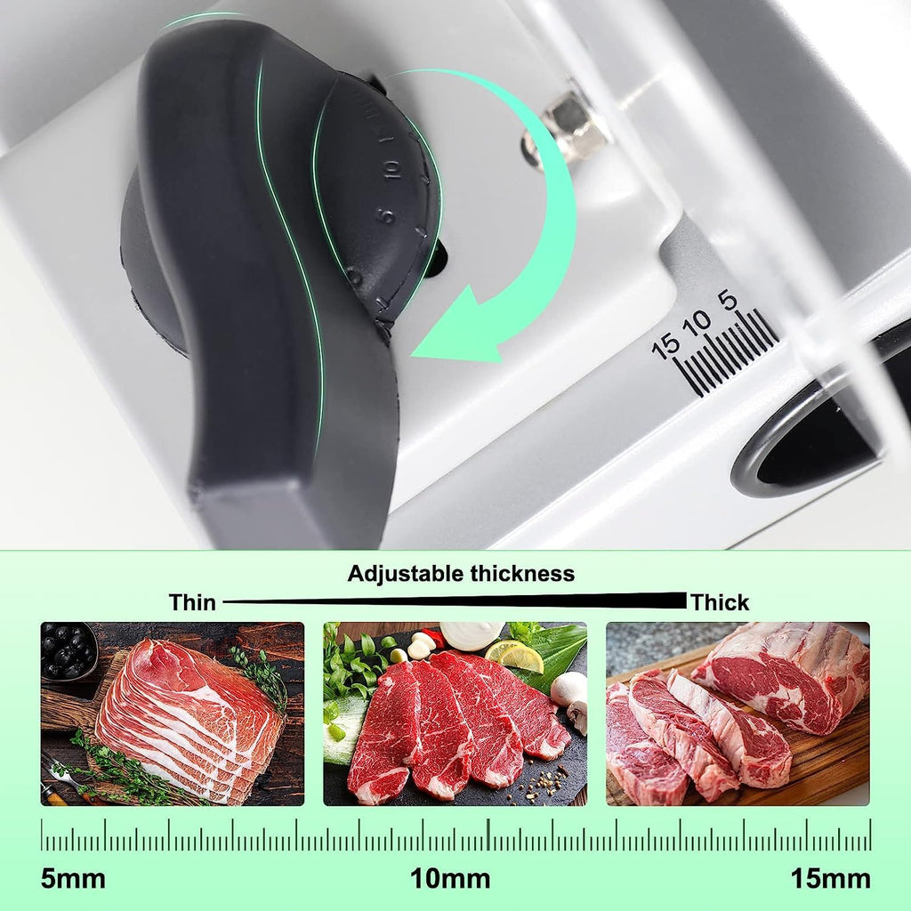 OSTBA Electric Meat Slicer with 6.7” Stainless Steel Blades, 150W