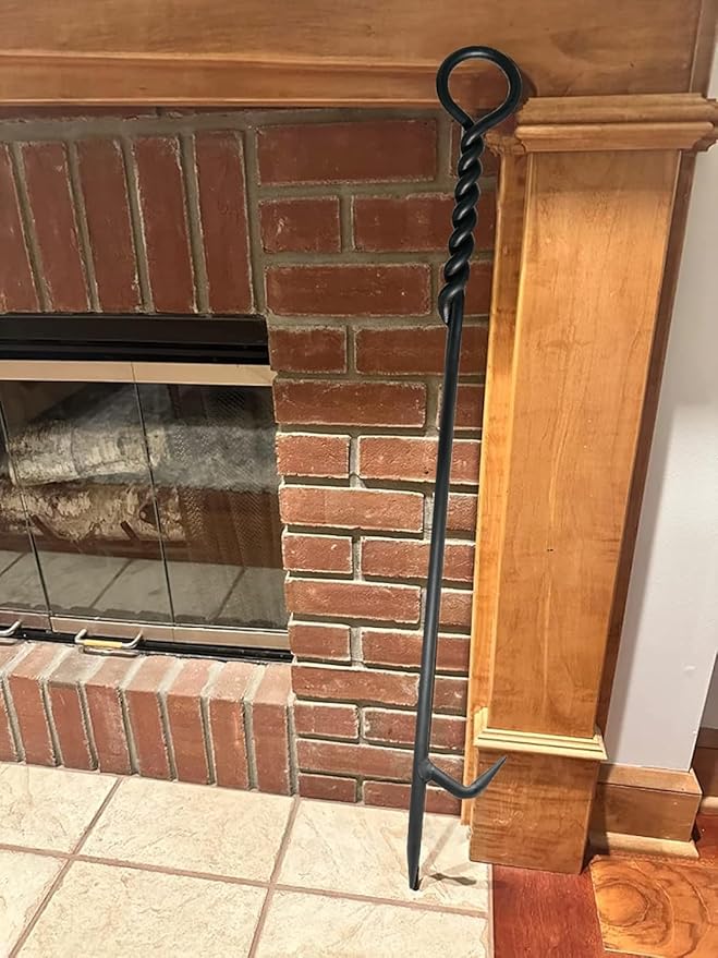 Stecoeico Fire Poker. 40 Inch, Strong & Sturdy and Durable One Piece Fire Pit Poker. Sturdy Extra Long Fireplace Poker with Strength. Perfect Fire Poker for Camping, Backyard Fire Pit and Fireplace.