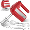 5-Speed Electric Hand Mixer, 800W Handheld Mixer with Turbo for Baking & Cooking, Kitchen Food Mixer with Storage Case & 6 Stainless Steel Attachments (2 Beaters, 2 Dough Hooks, 2 Whisks)-White