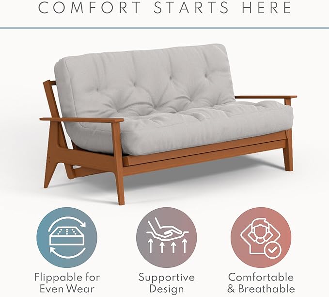 Royal Sleep Products by The Futon Factory 6 inch Foam Futon Mattress - Solid Black Cover - Twin Size - CertiPUR Certified Foams - Made in USA - Replacement Mattress - (Frame not Included)