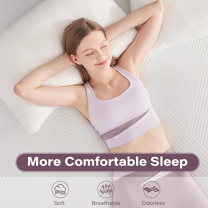 3 Inch Memory Foam Mattress Topper Queen Size with Removable Soft Cover Ventilated Breathable Cooling Mattress Pad Portable Bed Topper for Back Pain, CertiPUR-US Certified