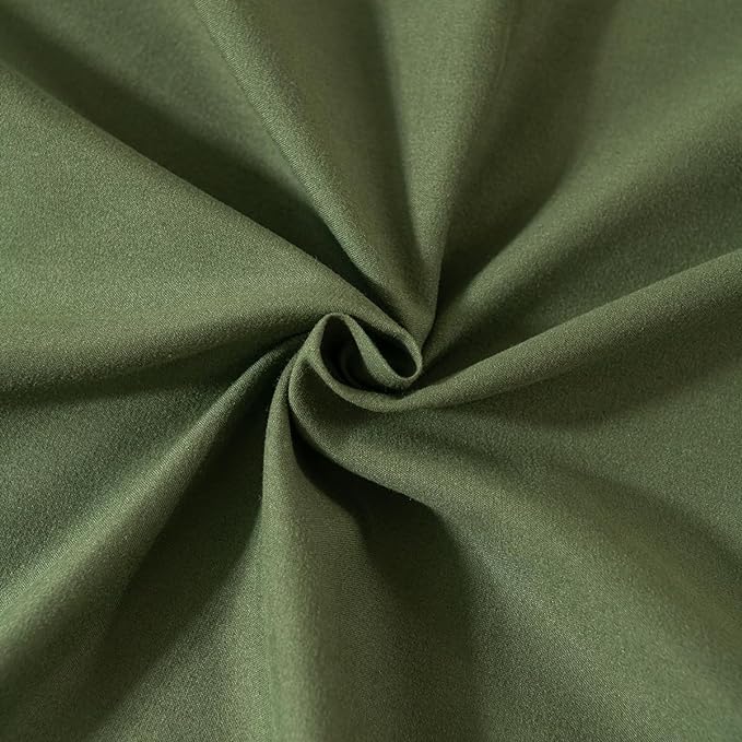 Bed Skirt Queen Size Ruffled Bed Skirt with Split Corners, 16 Inch Drop Dust Ruffle Bed Skirts with Platform, Green