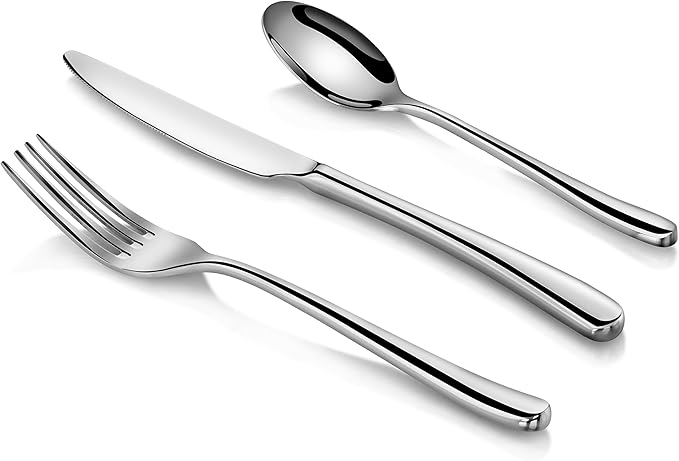 Artaste Rain II Forged 18/10 Stainless Steel Flatware 36-Piece Set Service for 12 Silver