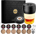Electric Whiskey Smoker Kit Built-in Lighter, Rechargeable Old Fashioned Cocktail Bourbon Drink Smoker kit with 6 Wood Chips Whisky Kit Gifts for Men Dad Husband Boyfriend Mens
