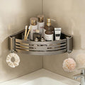 Corner Shower Caddy, No-Drilling Adhesive Shower Shelves with Hooks, Waterproof & Rustproof Removable Shower Organizer for Bathroom Kitchen