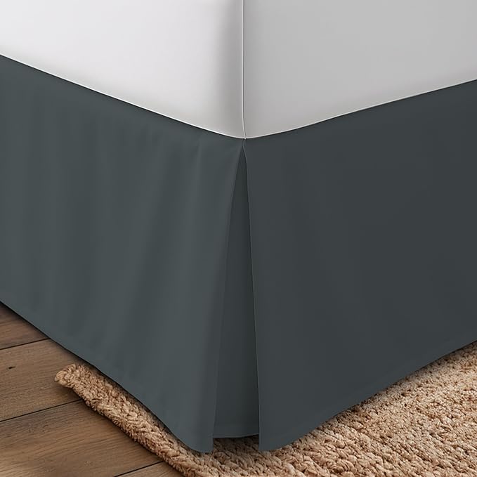 Utopia Bedding California King Bed Skirt - Soft Quadruple Pleated Ruffle - Easy Fit with 16 Inch Tailored Drop - Hotel Quality, Shrinkage and Fade Resistant (Cal King, Grey)