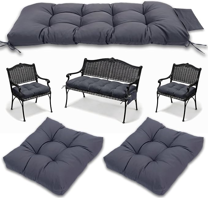 3 Pcs Wicker Chair Cushions Patio Loveseat Chaise Cushion Set