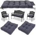 3 Pcs Wicker Chair Cushions Patio Loveseat Chaise Cushion Set