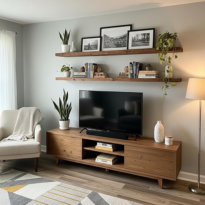 LEOPO Black 12-Pack 5 inch Floating Shelf Brackets, Hidden Shelf Bracket