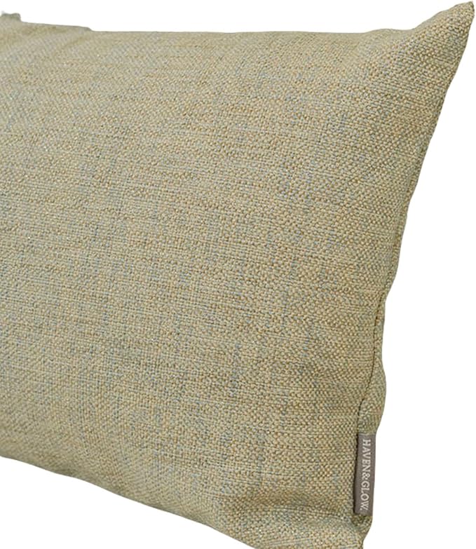 Haven & Glow Decorative Throw Pillow Cover – Square Cushion Case with Zipper | Modern Sofa, Couch & Bed Accent Pillow Covers for Living Room, Bedroom & Home Decor | 18 x 18 inches – Silver Blue – 2 Pc