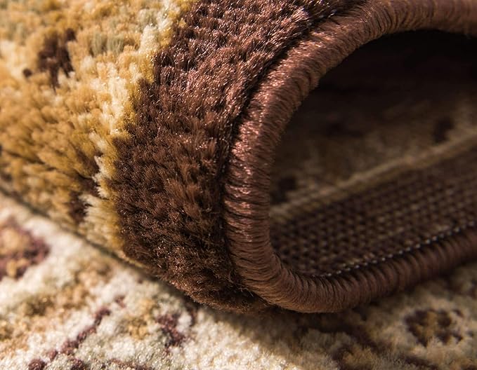 Unique Loom Versailles Collection Traditional Classic Medallion Floral Motif Area Rug (6' 0 x 6' 0 Round, Brown/ Ivory)
