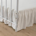 Tufted Dot Bed Skirt King Size Ruffled Bed Skirt with Split Corners, 12 Inch Drop Dust Ruffle Bed Skirts with Platform, Ivory