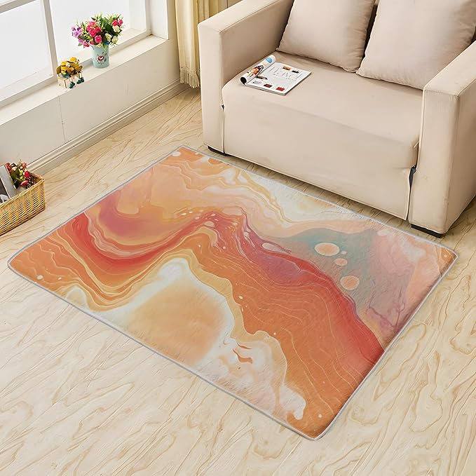 Sunset Artistic Rug - 8x10, Abstract, Washable, Non Slip, Soft Indoor Carpet for Living Room, Bedroom, Dining, Kids and Pets Friendly, Sunset Home & Room Decor