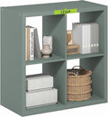 Furinno Cubicle Book Shelf, 4-Cube Bookshelf, Extra Thick Frame Reversible