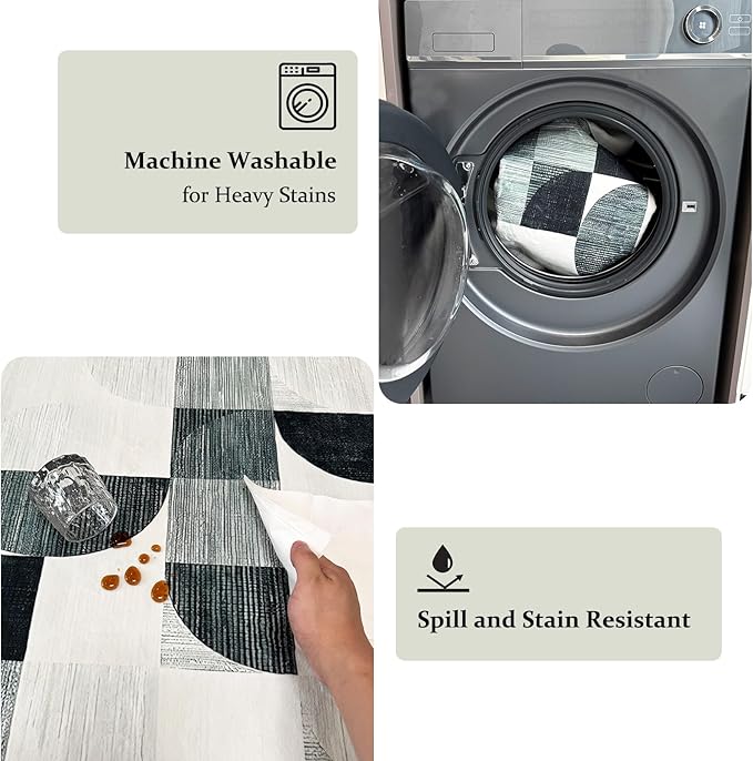 Modern Abstract Rug 5x7 Machine Washable, Boho Area Rugs for Living Room Bedroom Low-Pile, Large Throw Floor Carpet Non Slip Ultra-Thin Soft Indoor Gray