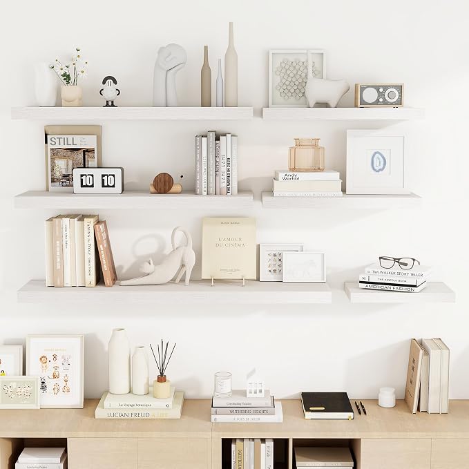 Acovy 36 Inch Floating Shelves, Wooden Shelves