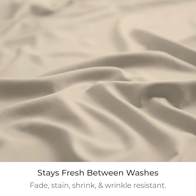 Mellanni Bed Skirt Cal King Size- Bed Skirting - 15-Inch Tailored Drop Pleated Dust Ruffle - Hotel Luxury Bedding - Wrinkle, Fade, Stain Resistant - 1 Bedskirt (Cal King, Beige)