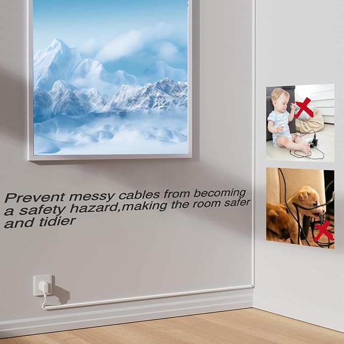 78” TV Cord Hider for Wall Mounted TV, Selfadhesive Wall Cable Hider for 2-3 Cords, Flexible Silicone White Cord Covers Wire Hiders for Cords on Wall,Babyproof Cable Concealer Racewasy Management