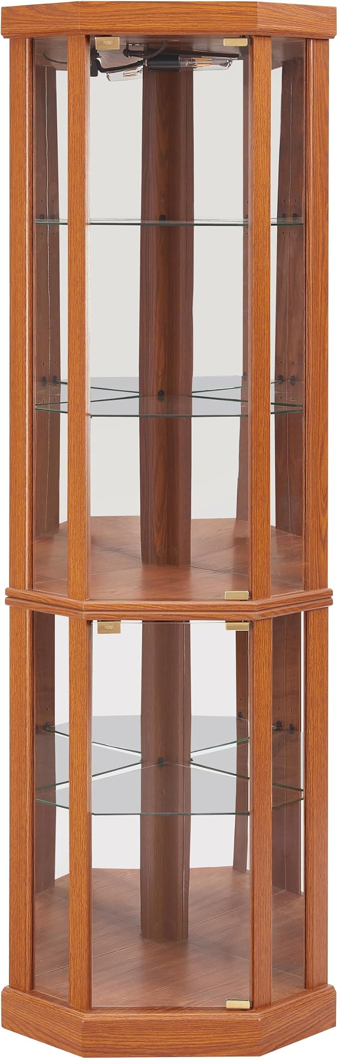 Corner Curio Cabinet, 150lbs Heavy Duty Glass Display Cabinet