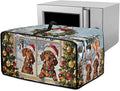 Convection Oven Dust Cover with Storage Pockets, Protective Smart Oven Cover for Kitchen Countertop for Christmas Holiday Party, M, 16.5 x 20.5 x 10 Inches, Dachshund Dog Christmas Tree
