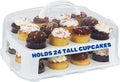 JOEY'Z EXTRA TALL Cupcake Carrier 24 Count, 24 Cupcake Holder with Lid