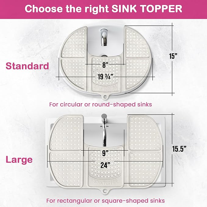 Sink Topper Bathroom Sink Cover for Counter Space & Storage Saver | RV Must Haves | Silicone Foldable Beauty Makeup Brush Cleaning Mat | Hot Tools | RV Sink Cover | Large, Pacific Blue
