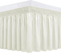 Biscaynebay Wrap Around Bed Skirts for King & Cal King Beds 18" Long Drop, Ivory Adjustable Elastic Dust Ruffles Easy Fit Wrinkle Resistant Silky Luxurious Fabric Machine Washable
