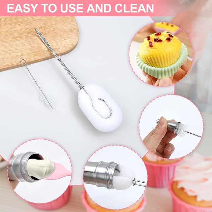 FACIACC Dessert Decorating Syringe Set, Stainless Frosting Piping Kit