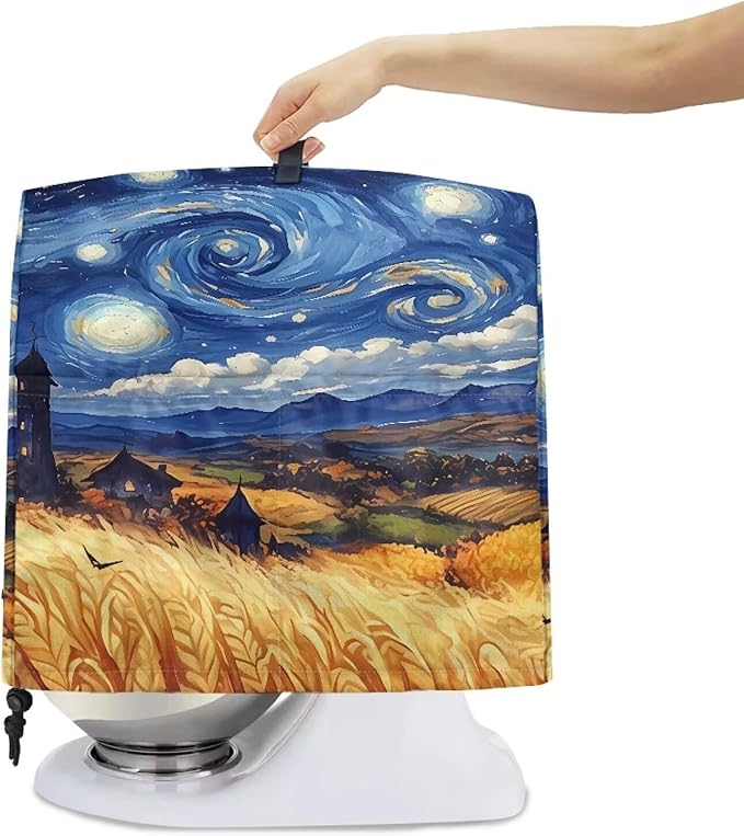 Blue Starry Night Print Mixer Cover Dust Covers with 2 Pocket and Handle Kitchen Appliance Coffee Maker Toaster Dust Covers