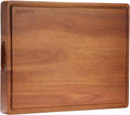 Extra Large Cutting Board, Wood Cutting Boards for Kitchen, Thick Chopping Board with Deep Juice Groove and Handles, Wooden Charcuterie Board for Meat, Turkey, fruit and cheese. (20x15x1 inch)