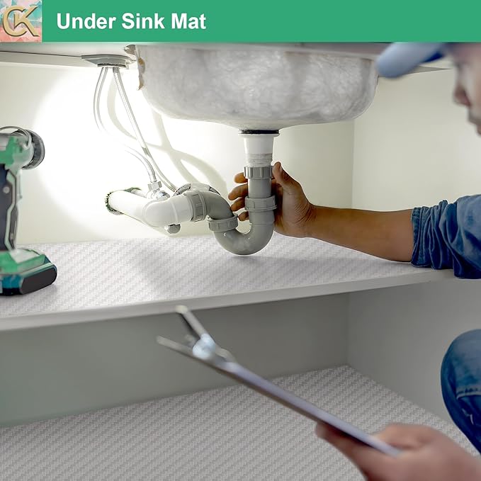 Self-Adhesive Shelf Liner Kitchen Liner, Waterproof Backed Paper Easy Peel and Stick Contact Liner Without Residue for Decor Your Desk Surface, Kitchen Countertops (White, 23.6 x 118.1 inches)