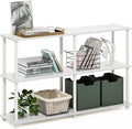 Furinno Turn-N-Tube Storage Shelves, 3-Tier 47.4 Wide Book Shelf, Corner Shelf