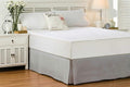 Full Size Bed Skirt 600 TC Egyptian Cotton 21 Inch Drop Easy Fit - Bed Skirt for Full 54x75 Inch Beds - Center & Corner Pleats, Silver Gray