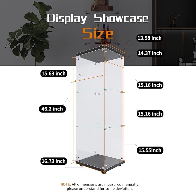 Beauty4U One-Door Glass Display Cabinet, Collection Display, Quick Installation