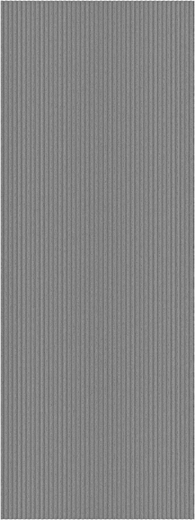 Ottomanson 2'7" x 13' Hallway Runner with Scraper Pile - Extra Durable Non-Slip Rug Mat for Indoor & Outdoor Use - Ideal for Kitchen, Entryway & Garage - High-Traffic Carpet, Gray