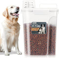 Dog Cat Food Storage Container, Pet Food Container Airtight with Large Spout & Cup, BPA-Free Plastic Food Dispenser for Pet Food, Bird Seed, Rice, Flour - White 5-7 Lbs (1 pack)